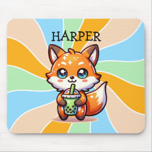 Mousepad Raposa Kawaii Cuja Bolha é Personalizada
