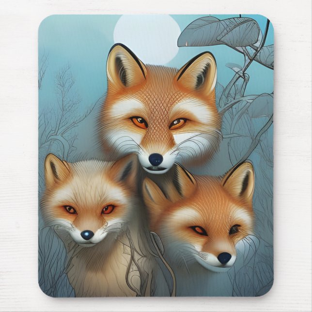 Mousepad Raposa-Mãe e Bebê (Frente)