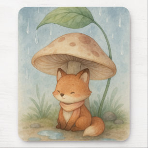Mousepad Raposa Pequena na Chuva