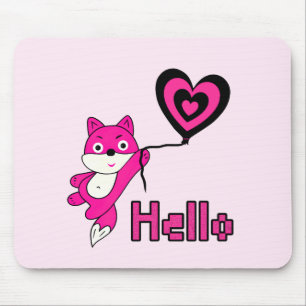 Mousepad Raposa rosa com coração