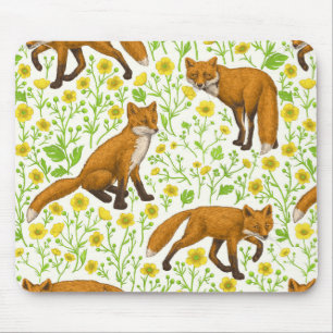 Mousepad Raposas e ampolas em branco natural