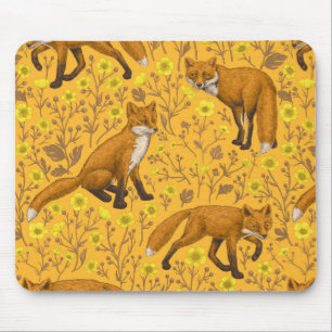 Mousepad Raposas e ampolas em laranja