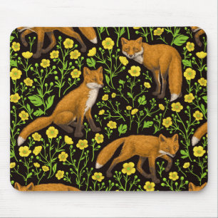 Mousepad Raposas e ampolas em preto