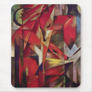 Mousepad Raposas por Franz Marc, Arte Cubista Abstrato Vint