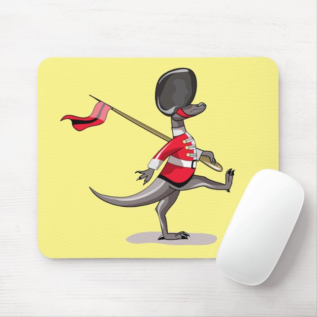 Mousepad Raptor Vestido Como Guarda Britânica. (Com mouse)