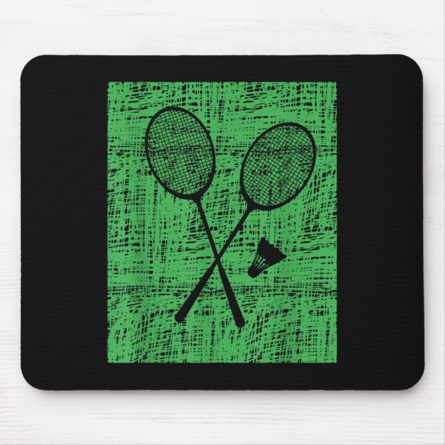 Mousepad Raquetes de Badminton Antigas e Peteca (Frente)