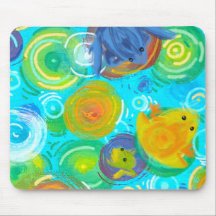 Mousepad Rãs coloridas em água colorida