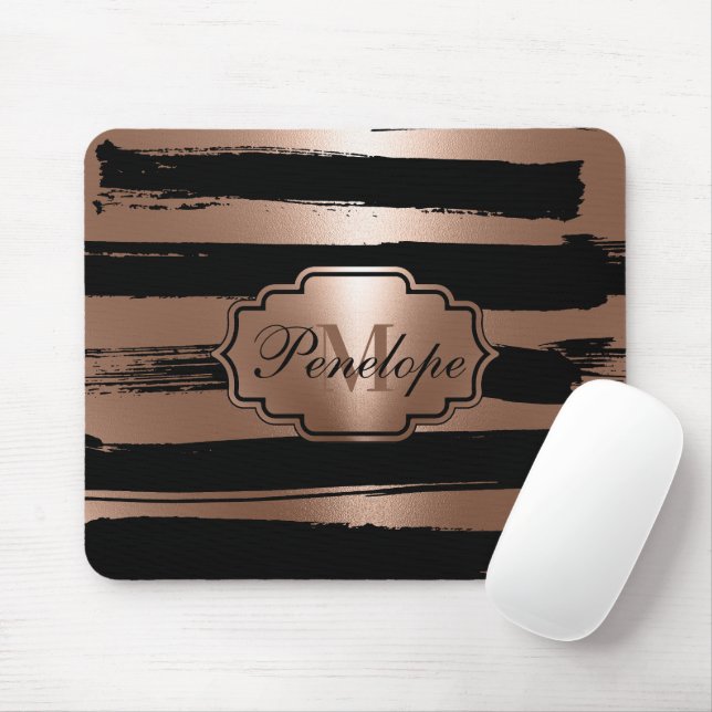 Mousepad Rascunhos de Pincel rosa Dourado (Com mouse)