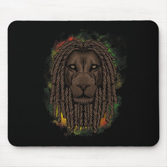 Mousepad Rasta Lion Com Dreads - Mostre Seu Orgulho E Regga (Frente)