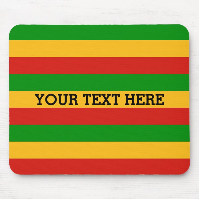 Mousepad RASTAFARI FLAG COLORS + texto (Frente)