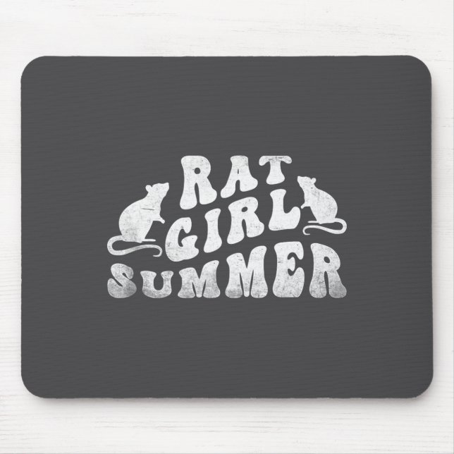 Mousepad Rat Girl Summer, Animal Lover, Hello Summer, Funny (Frente)