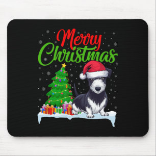 Mousepad Rat Terrier Cog Árvore De Natal Luz Engraçado Xmas