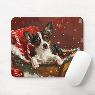 Mousepad Rat Terrier Cog Natal Festivo