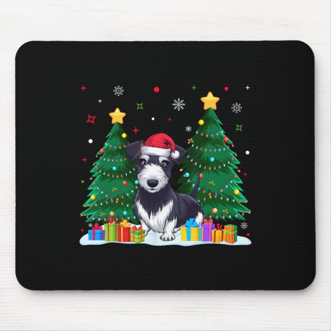 Mousepad Rat Terrier Dog Absorve Santa Hat Ugly Christmas S (Frente)