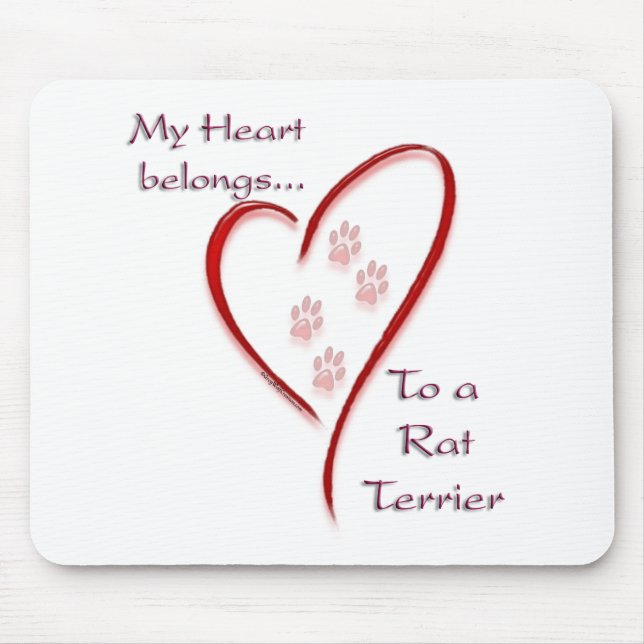 Mousepad Rat Terrier Heart Pertence (Frente)
