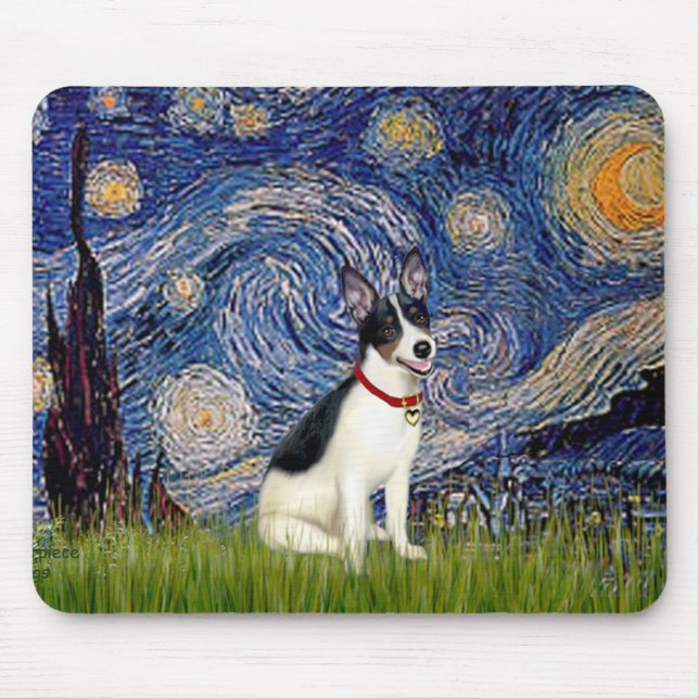 Mousepad Rat Terrier - Noite estelar (Frente)