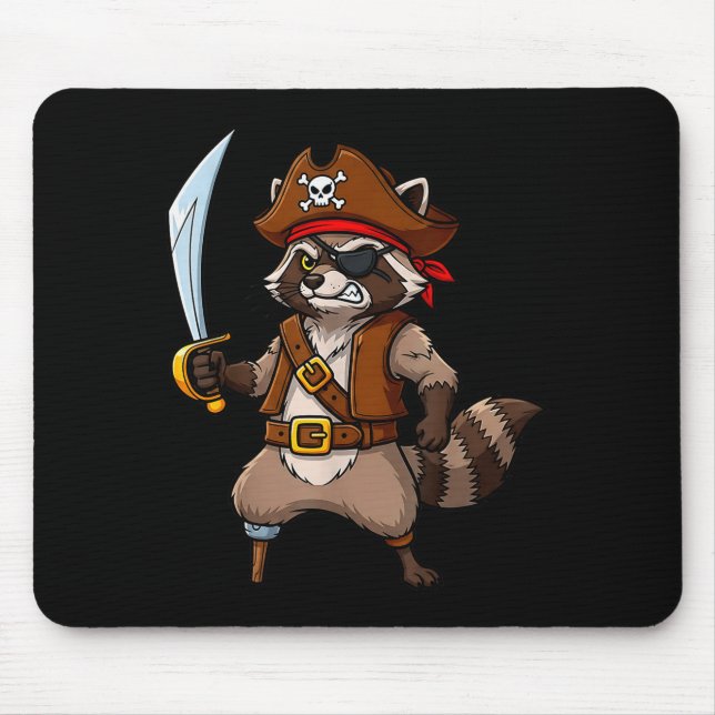 Mousepad Rate Raccoon Funny Halloween Costume For Men Women (Frente)