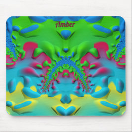 Mousepad Rato Amarelo verde-rosa-quente AMBER ~ Zany e mous