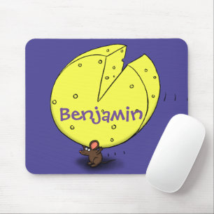 Mousepad Rato bonito com ilustração de desenho animado de q