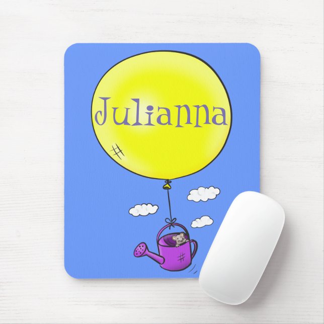 Mousepad Rato bonito em água pode com desenho animado de ba (Com mouse)