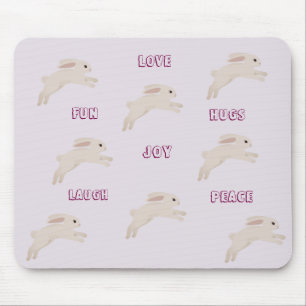 Mousepad Rato Coelhinho Bonito Com Palavras Adoráveis