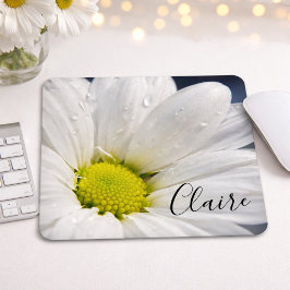 Mousepad Rato com Almofada de Daisy com Gotículas de Orvalh