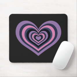 Mousepad Rato com Coração Listrado Retro