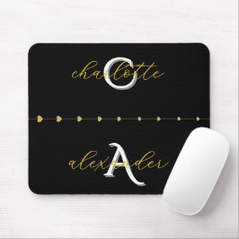 Mousepad Rato com Nome da Família Gold & Black Presente