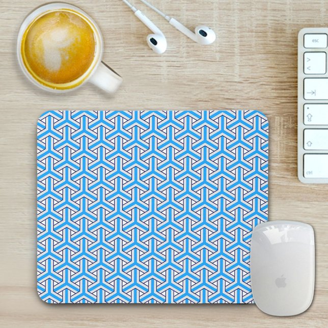 Mousepad Rato com Padrão Japonês Azul Profundo (Criador carregado)