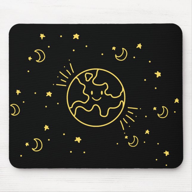 Mousepad Rato da Terra do Doodal Amarelo Negro (Frente)