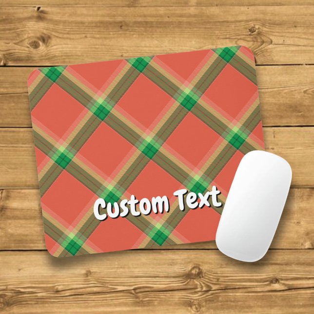 Mousepad Rato de Água-Melão em Xadrez Escocês (Criador carregado)
