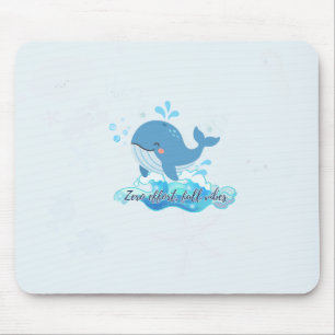 Mousepad Rato de Baleia Fofa estética de Produtividade Ca