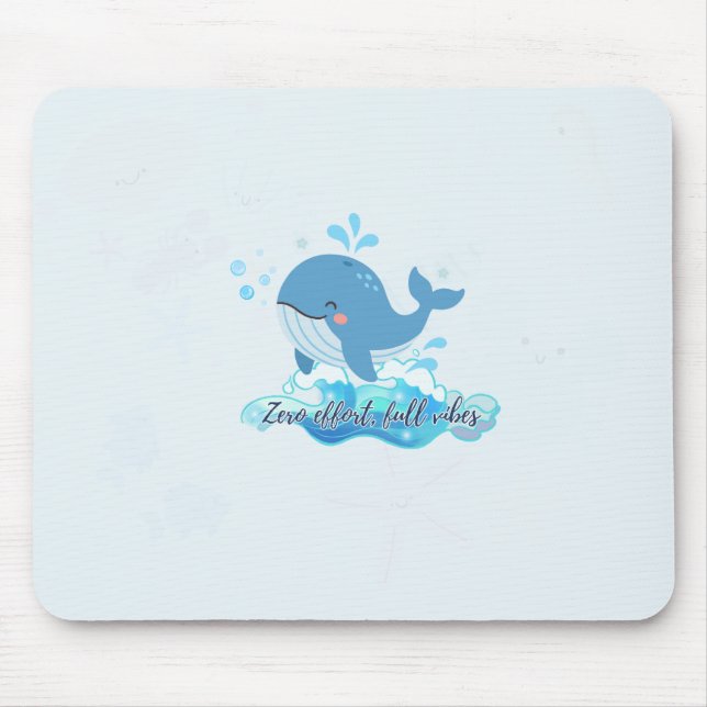 Mousepad Rato de Baleia Fofa | estética de Produtividade Ca (Frente)