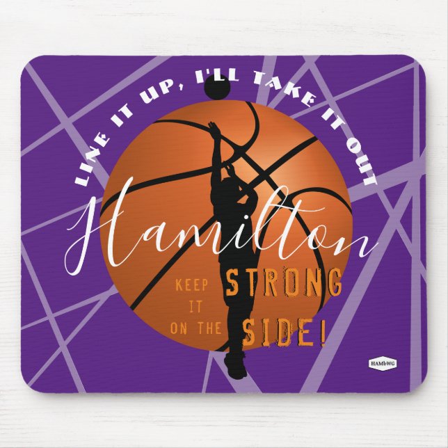 Mousepad Rato de basquetebol Gel Pad Roxo HAMbyWG (Frente)