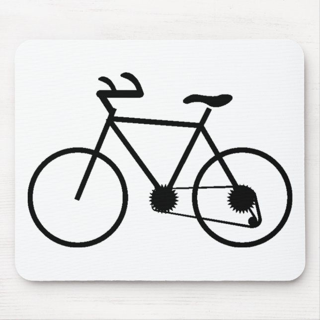 Mousepad Rato de Borracha com Bicicleta Preta Personalizado (Frente)