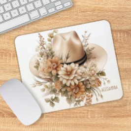 Mousepad Rato de chapéu personalizado de moça-de-cabra no o