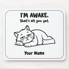 Mousepad Rato de Computador Gato Preguiçoso Engraçado | Des