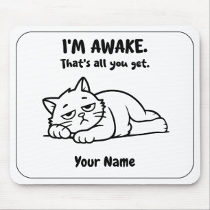 Mousepad Rato de Computador Gato Preguiçoso Engraçado Des