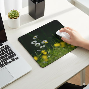 Mousepad Rato de Flor de Margarida Cativante para Escritóri