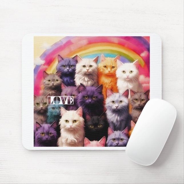 Mousepad Rato de gato roxo – Presente perfeito para amantes (Com mouse)