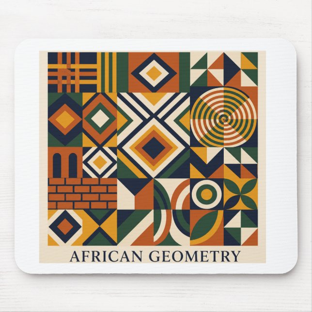Mousepad Rato de Geometria Africana (Frente)