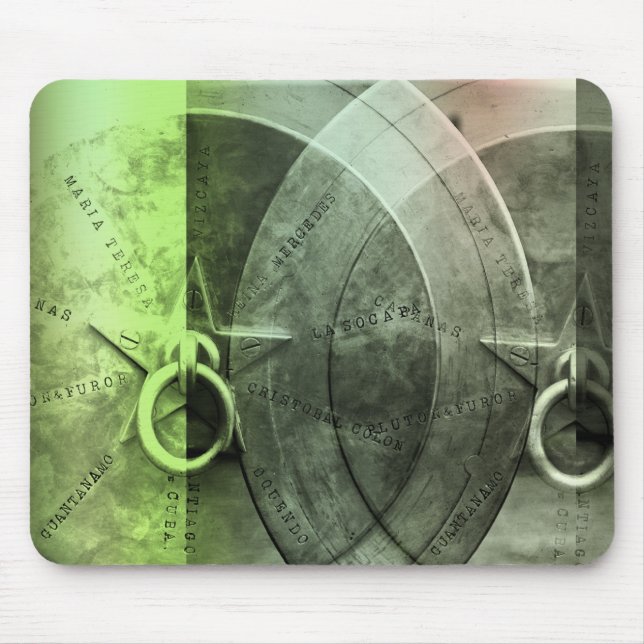 Mousepad Rato de Grunge Abstrato com Anel e Estrela (Frente)