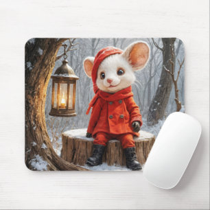 Mousepad Rato de inverno com Lanterna Florestal