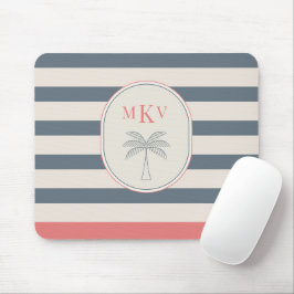 Mousepad Rato de madeira personalizado com listras e monogr