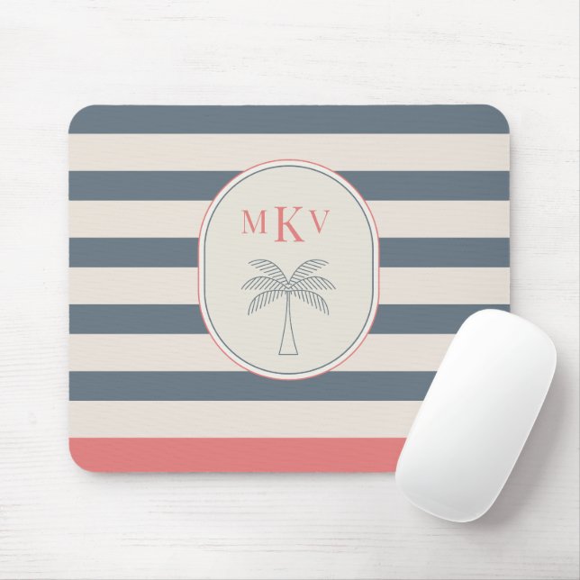 Mousepad Rato de madeira personalizado com listras e monogr (Com mouse)