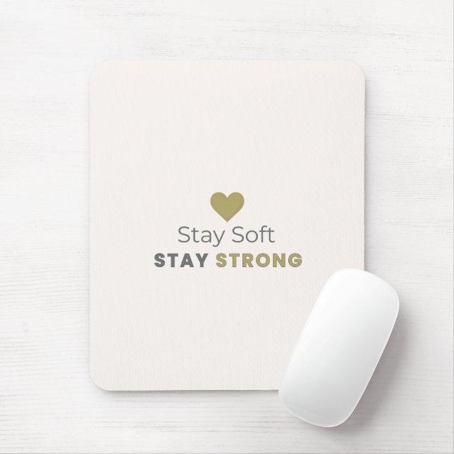 Mousepad Rato de Motivação Ficar Macio Ficar Forte (Com mouse)