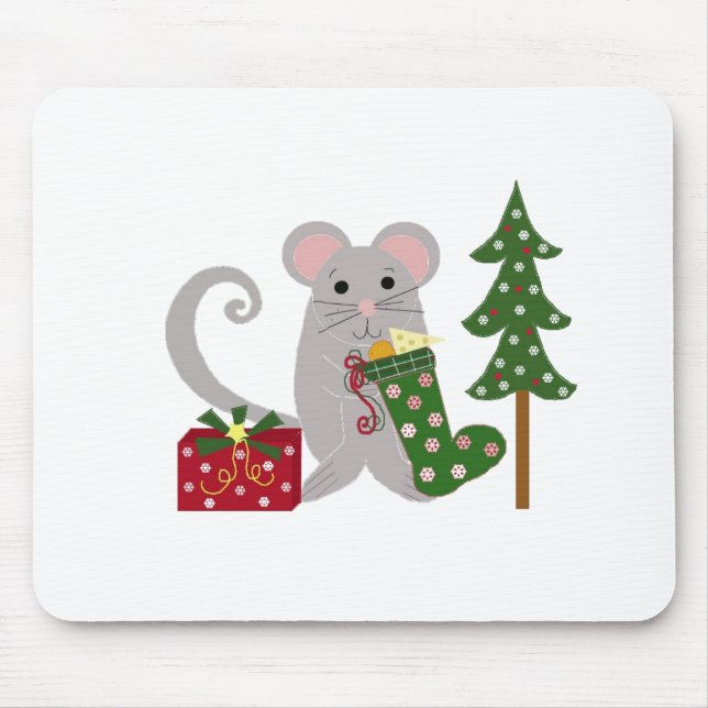Mousepad Rato de Natal Festivo (Frente)