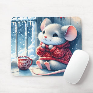 Mousepad Rato De Natal Na Janela De Inverno