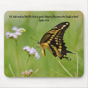 Mousepad Rato de Natureza com Versículo Bíblico da Fé Borbo