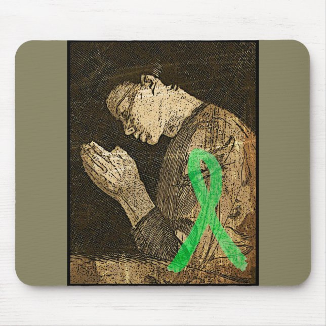 Mousepad Rato de Prayer com Fita da Doença de Lyme (Frente)